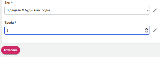 Відвідати Х певних події