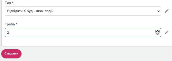 Відвідати Х певних події